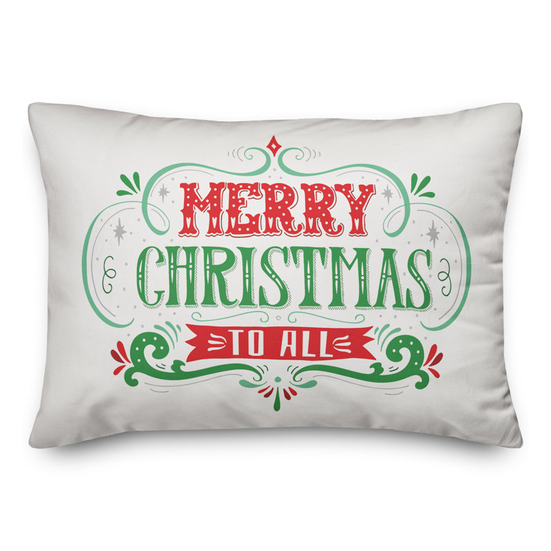  Housse et insert de coussin rectangulaire Merry Christmas to All