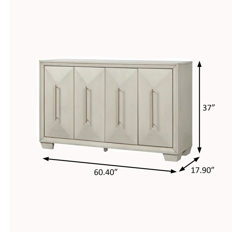 Desserte transitionnelle 60,4 ", chêne blanc, Blanc