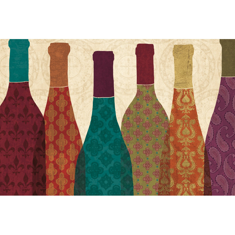 " Wine Collage I " by Veronique Charron, 24" H x 36" W