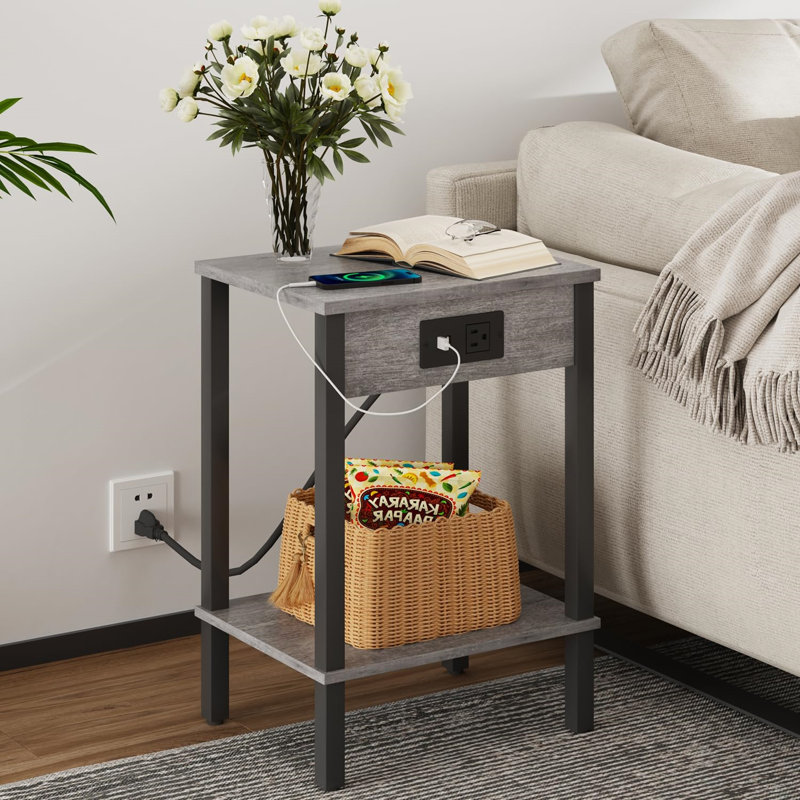 Ensemble de tables de bout Ayren, Gris / Noir