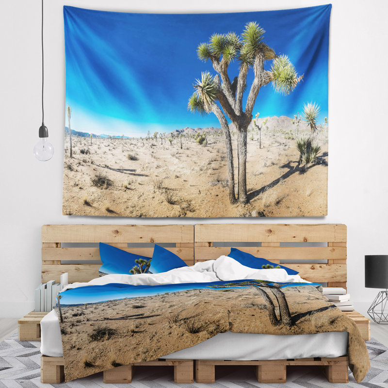 Paysage Joshua Tree dans une tapisserie du désert, H 50 po x l 60 po