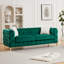 Canapés à compression, velours vert 82,5 pouces Chesterfield Modern Home