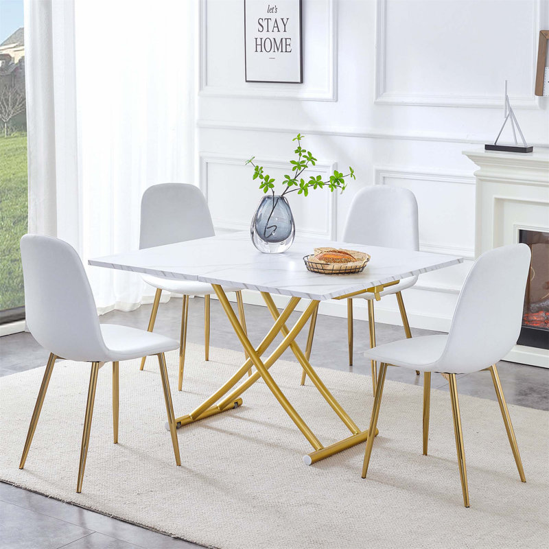 Ensemble de table et chaises de levage Modern Modern, Blanc