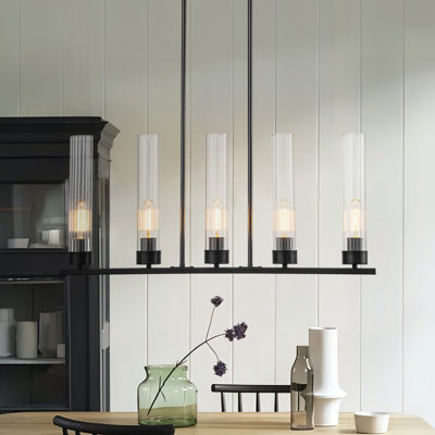 Virma 5 - Light Glass Shade Black Pendant