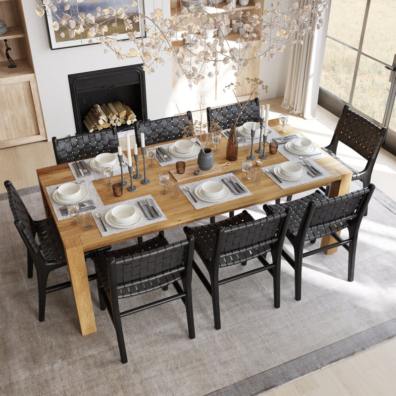  Teak & Leather Dining Chair, Havane / noir