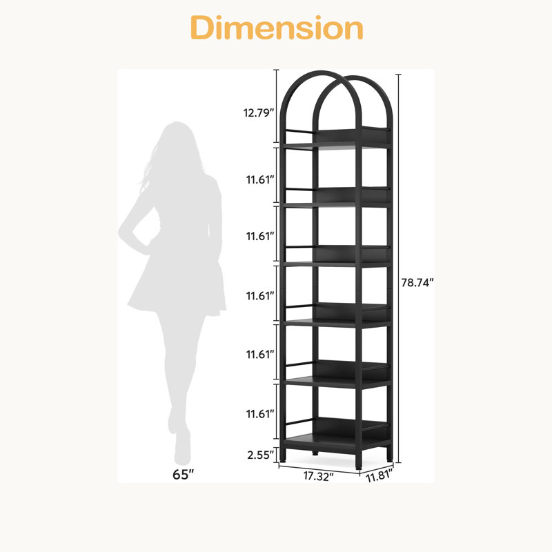 Versatility Display Shelf,Compact Bookshelf,Arched Corner Bookcase