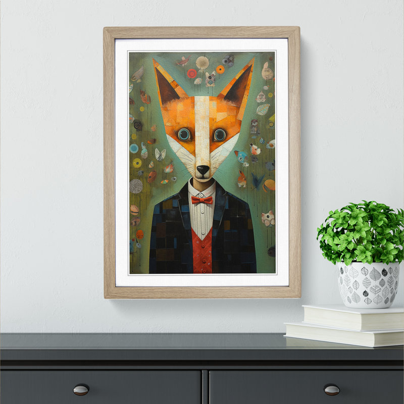 Single Picture Frame Print on Wood, Oak Framed, 34cm H x 25cm W