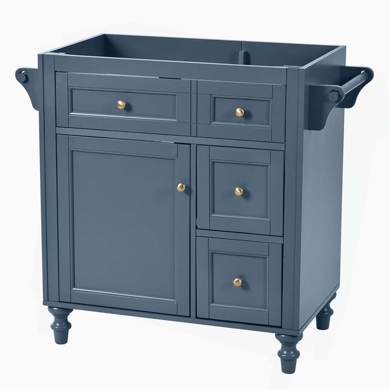 Meuble-lavabo de salle de bain sans lavabo supérieur, armoire de rangement moderne avec 2 tiroirs et un tiroir basculant, n'inclut pas le lavabo