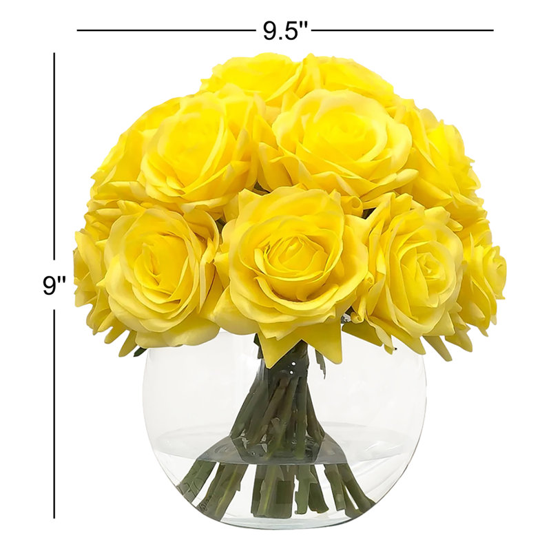 Roses Arrangement in Vase, White