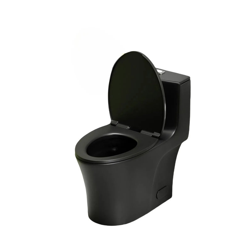 Matte Black Plastic Toilet Floor Bolt Cover Set