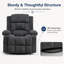 Fauteuil inclinable pivotant à bascule avec massage par vibration et chauffage lombaire, tissu gris-134880732-134880734