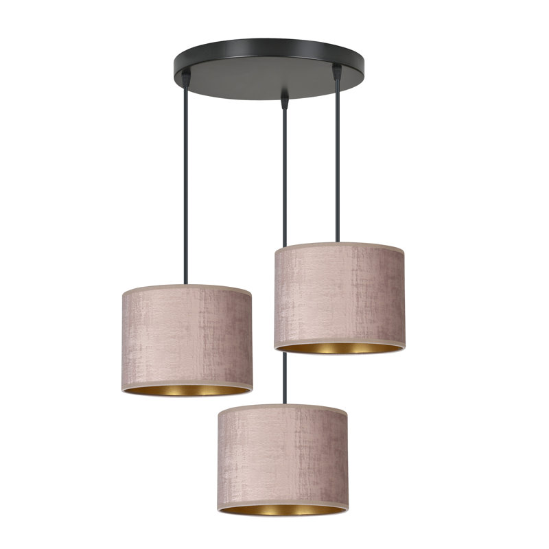 Eamie 3 - Light Black Cluster Pendant, Pink