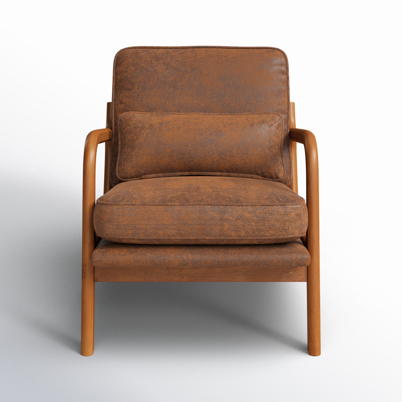 Upholstered Armchair, Brown Polypropylene/Olefin