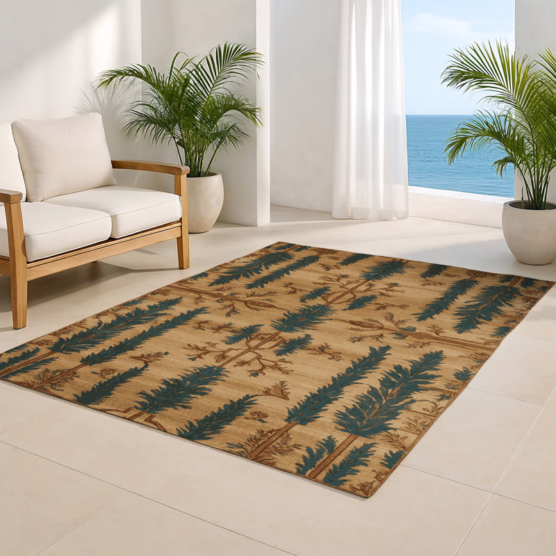 Tapis d'intérieur et d'extérieur brun Persian, Rectangle 4pi x 6 pi