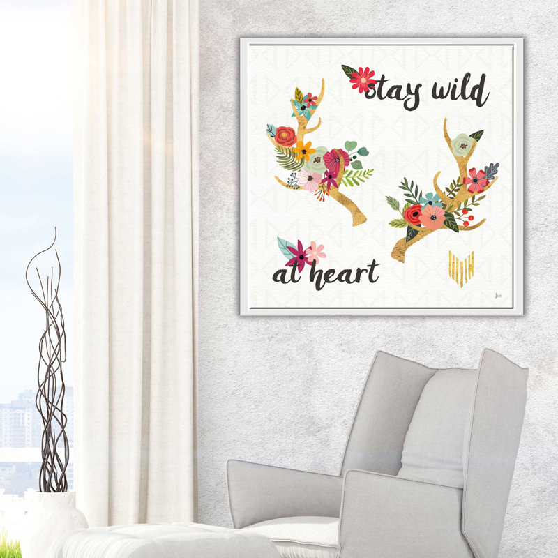 « boho beauté ii », art textuel sur toile, H 31,5 po x l 31,5 po x P 2 po, Cadre flottant blanc