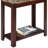 Wooden End Table With Marble Print Top