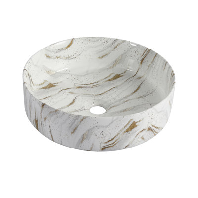 Lavabo vasque rond en céramique de qualité supérieure avec lavabo pour salle de bain Roomfitter