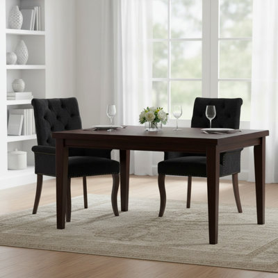 Upholstered Tufted Accent Dining Chair Set of 2, Elegant Club Kitchen Room Arm Dining Chair