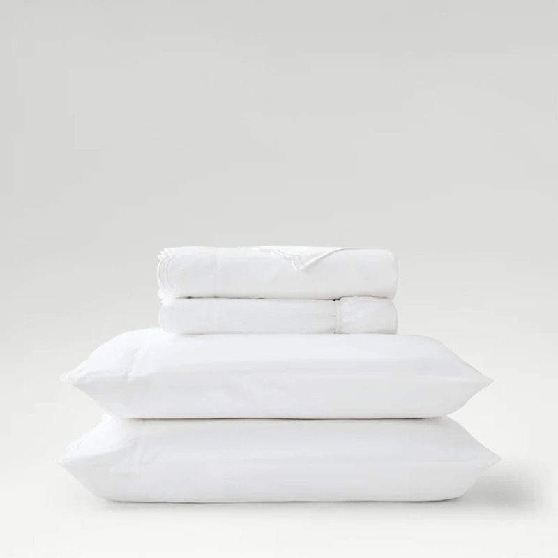Scallop Edge Sheet Set, White, King Sheet Set