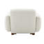 Chaise moelleuse douce en tissu beige avec base et coussin décoratif en bois avec coussins décoratifs