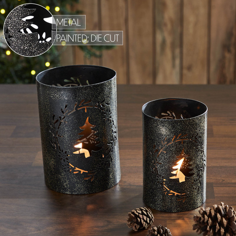 Ensemble de 2 bougies festives pour arbre de Noël Festive Finds