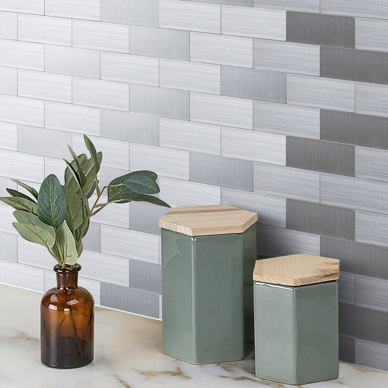 2 in. W x 4 in. L Fireplace Surround Peel and Stick Mosaic Tile
