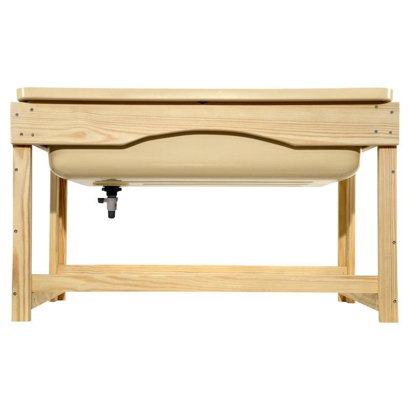 Table d'extérieur d'extérieur rectangulaire en bois massif sable et eau