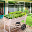 Jardinière brouette avec tablette de rangement et doublure de protection