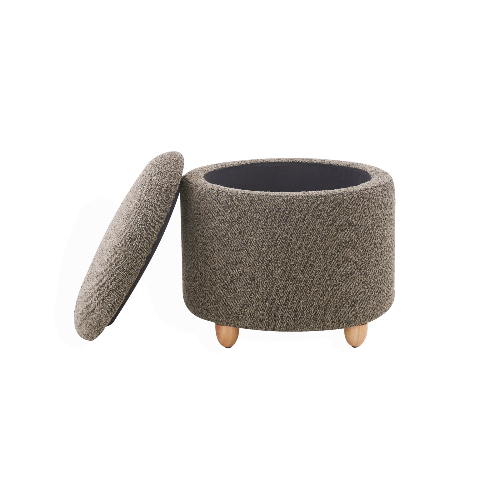 Mancora 21" Ottoman, Dark Brown Boucle