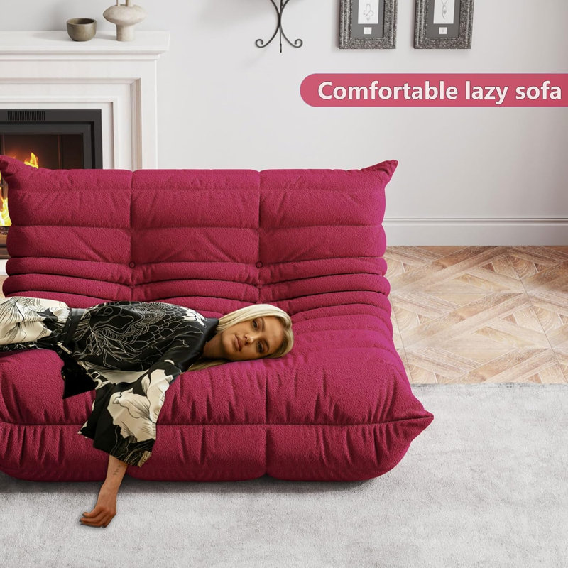 Bean Bag Chair, Fireside Chair, Large Bean Bag Chair For Adults, Bean Bag Chairs For Teens With High-Resilience Foam, Non-Slip Base Floor Lounge Sofa,Living Room (Single)