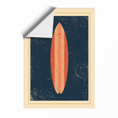 Surfboard Under Stars Vintage - Framed Print