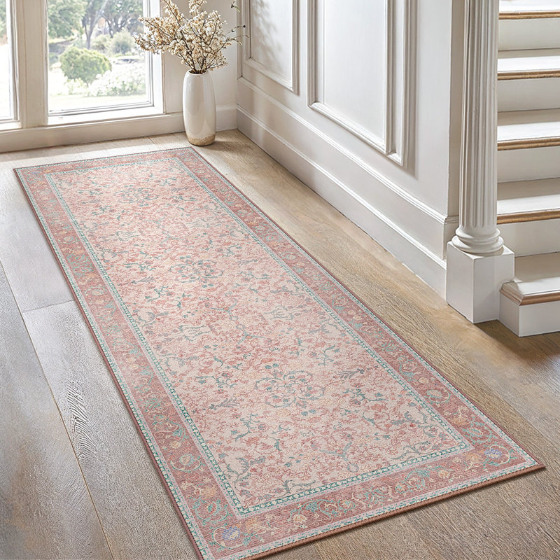 Floral Area Rug, Rectangle 80 x 150 cm