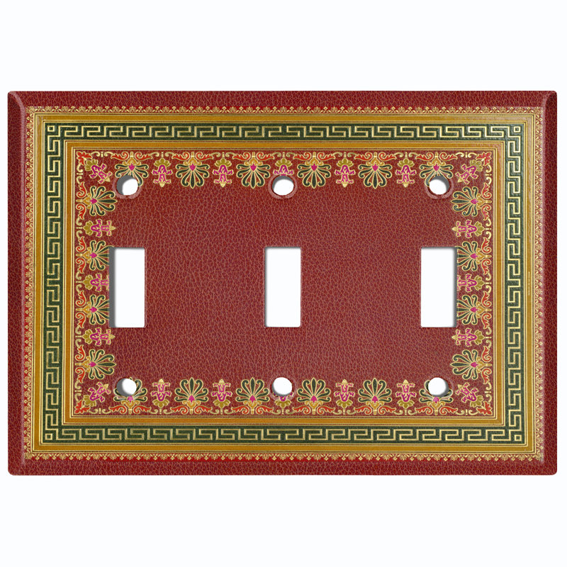Patterned 3 - Gang Toggle Light Switch Standard Wall Plate