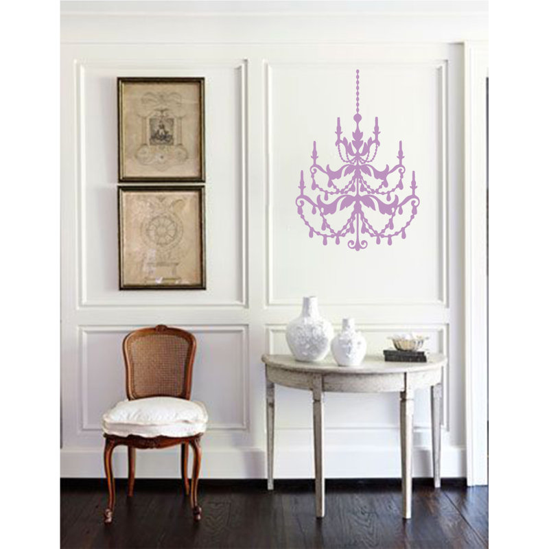 Décalcomanie murale lustre française, Lilas, H 24 po x l 16 po x P 0,01 po