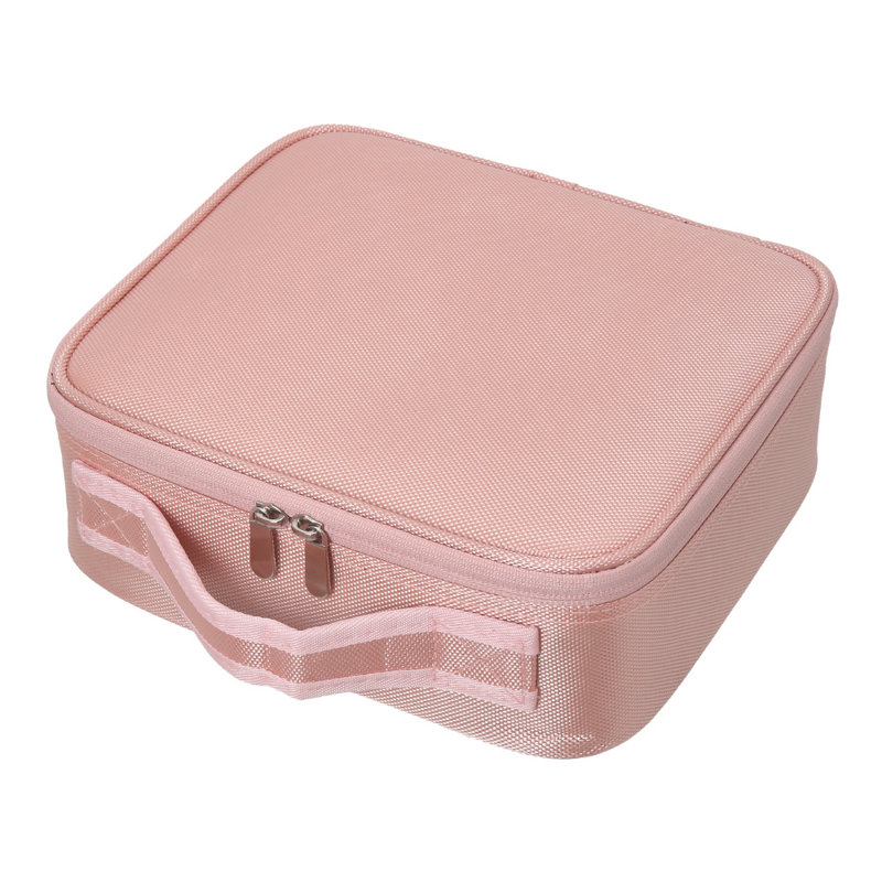 Nashwa Fabric 7 Compartment Makeup Organizer, Pink