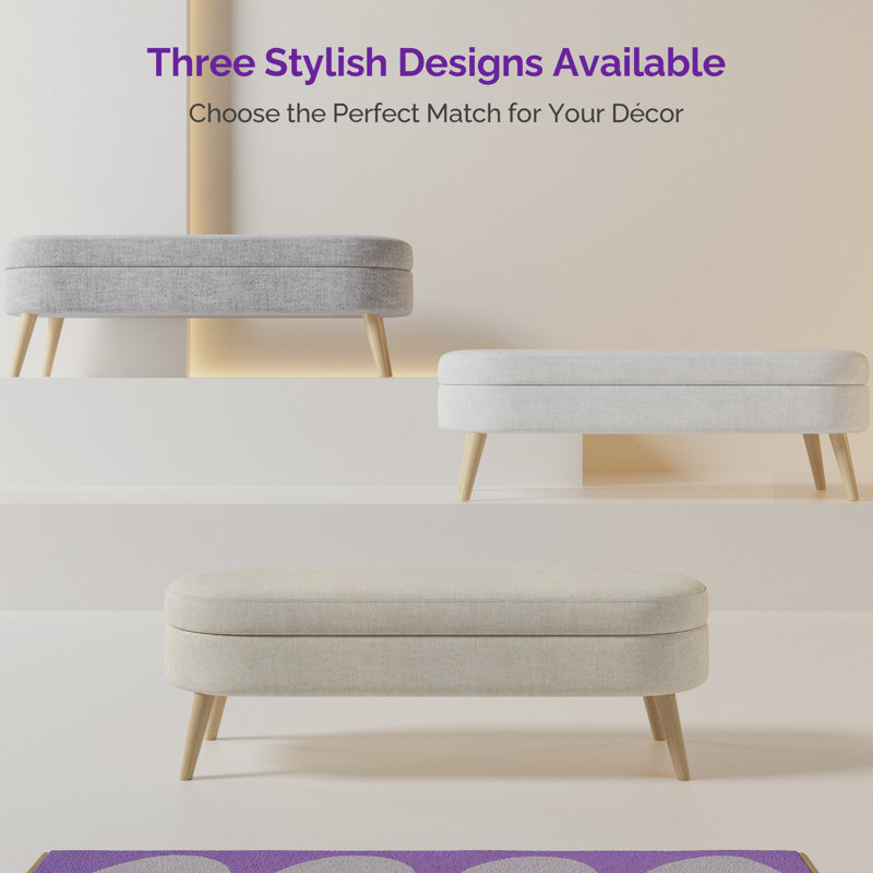 Banc de rangement 43,5 po, Blanc