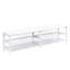 Lit plateforme double en métal avec rangement, armoire en bois, teinte blanche-1741771191-1741771188