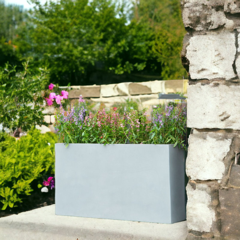 Connoisseur Handmade Planter Box, Grey, 4" H x 15" W x 6" D