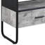 Table télé en béton gris et noir avec structure en métal et rangement pour petit téléviseur 1 support à compartiments ouverts de 39 po ou moins