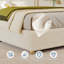 Lit plateforme bas avec cadre de lit Twin Cloud, pieds en bois, sans sommier tapissier.-1699569424-1699569431