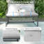 Outsunny 4 Piece Garden Sofa Set with Steel Frame Thick Cushions Light Grey