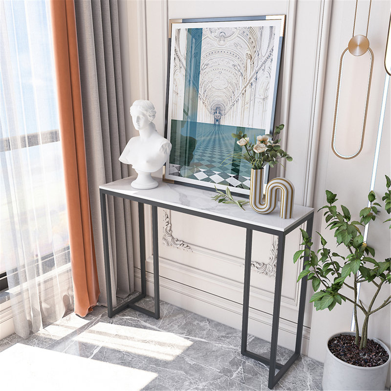 Table d'appoint 39,4 po Marble, Blanc