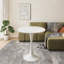 Table de salle à manger ronde de 27,6 po pour 4 personnes, style Mid-Century moderne, en bois manufacturé de couleur blanche avec base piédestal