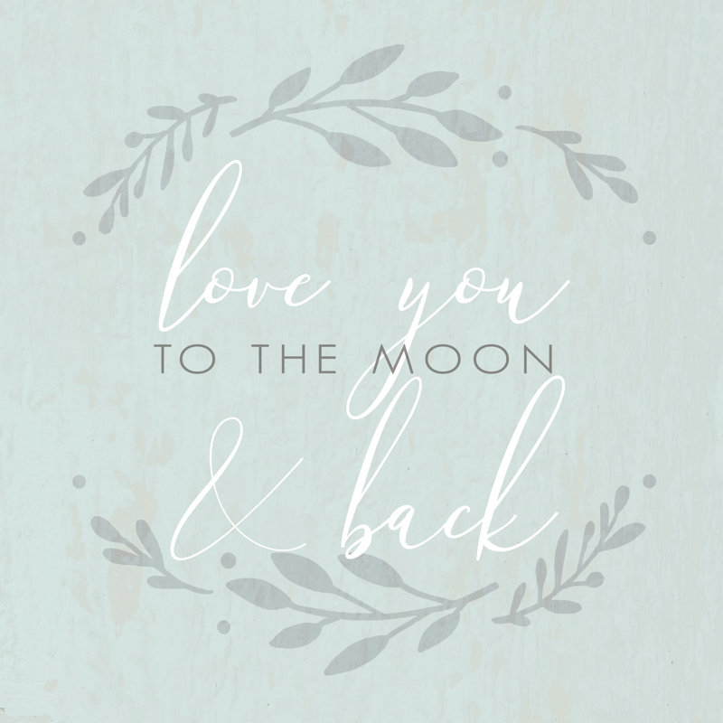 Love You Moon Blue - Wrapped Canvas Print, 30cm H x 30cm W x 3.8cm D