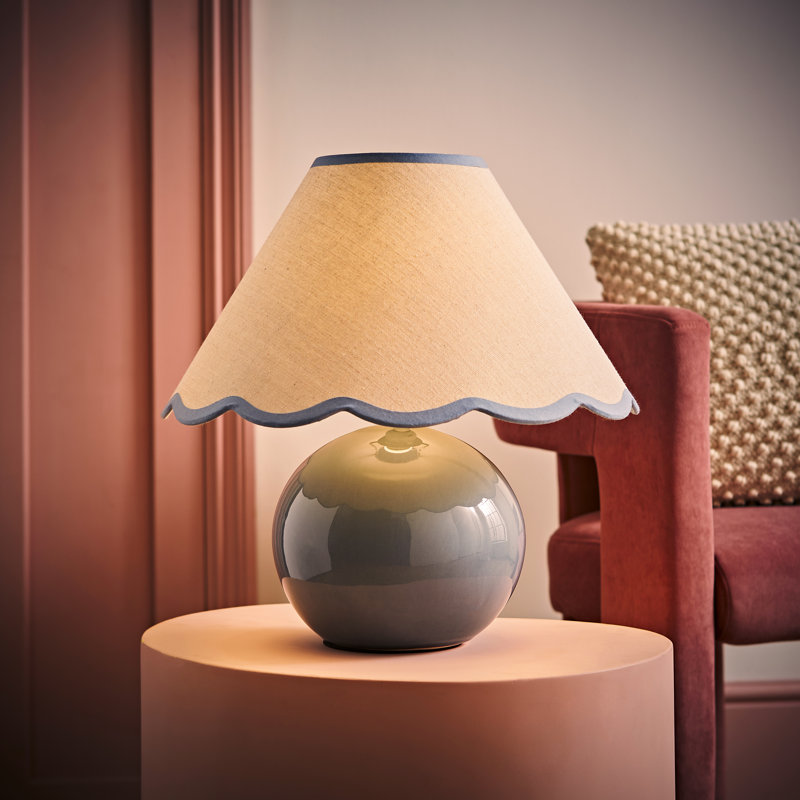 Berngard 37cm Lamp, Blue/White, No, Green