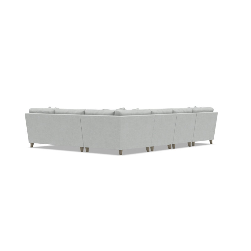 Bernhardt Mila 5-Piece Fabric Sectional, Left Hand Facing, Gray Polyester Blend, 33.5" H x 137" W x 107" D