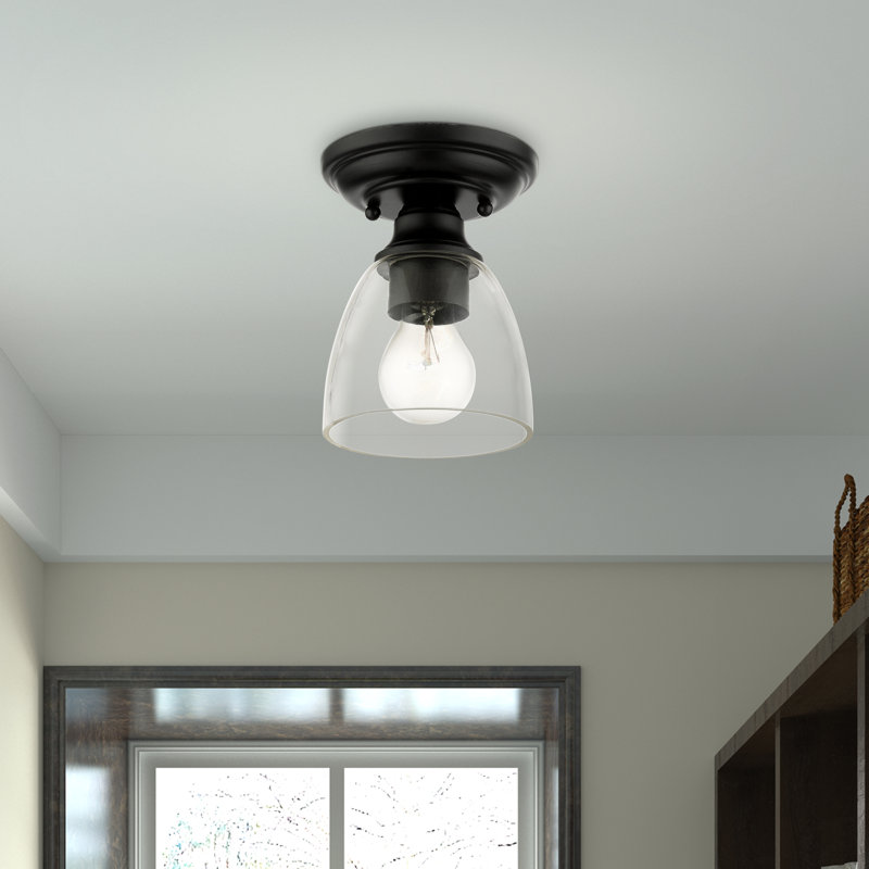 Coralino Glass Flush Mount, Black