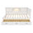 L-Shaped Bed Frame With Drawer And And Bookcase,Corner Bed Wooden Captain Bed With Led Downlight And USB Port-732193115