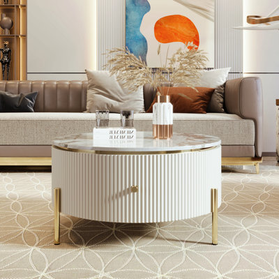 Table basse moderne avec 2 grands tiroirs de rangement Modern (31,5 po)