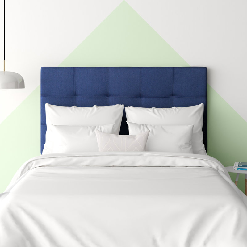 Tête de lit tapissier capitonnée Ciriaca, Bleu marine, Simple